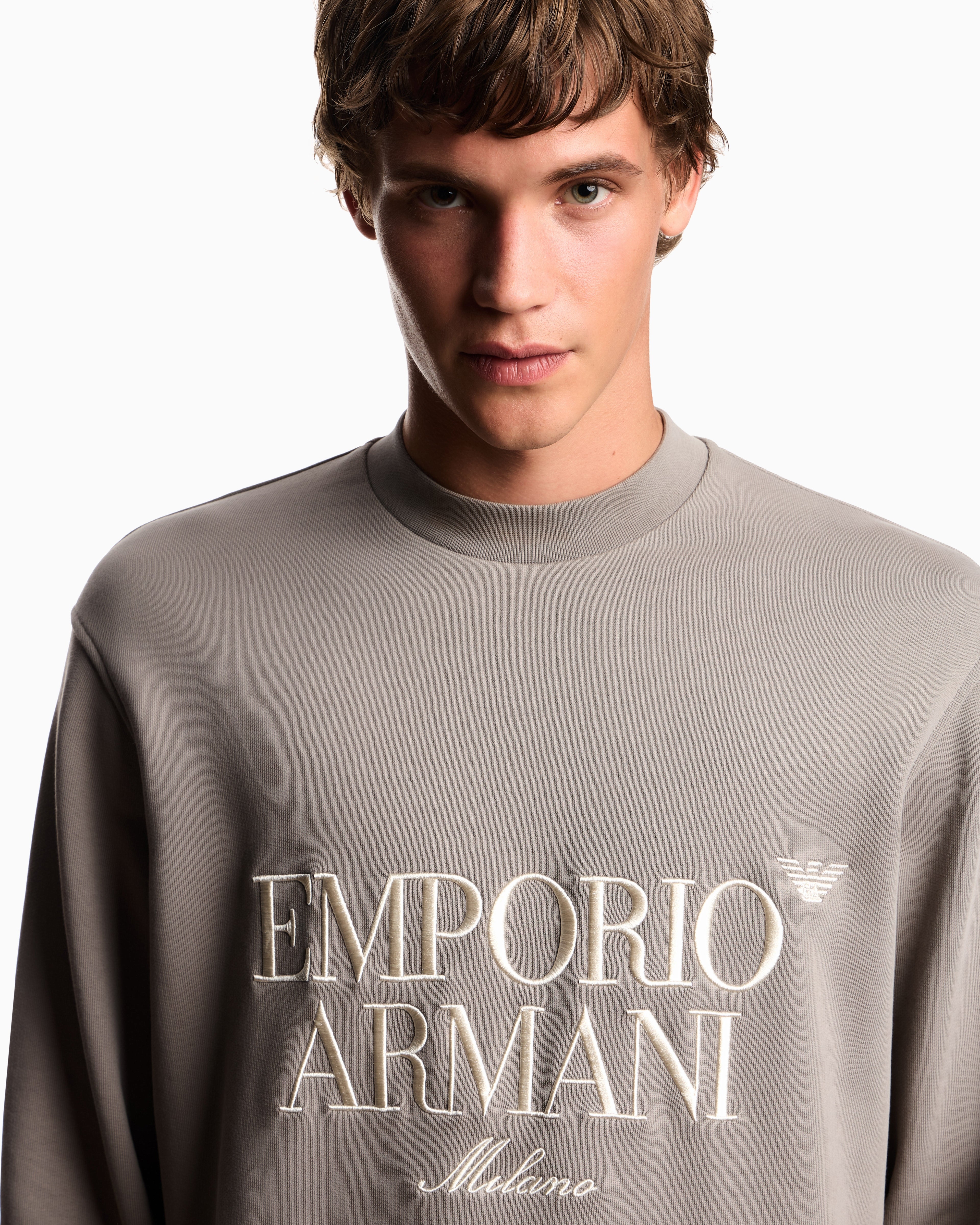 Emporio Armani French terry jersey sweatshirt with embroidered logo