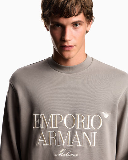 Emporio Armani French terry jersey sweatshirt with embroidered logo