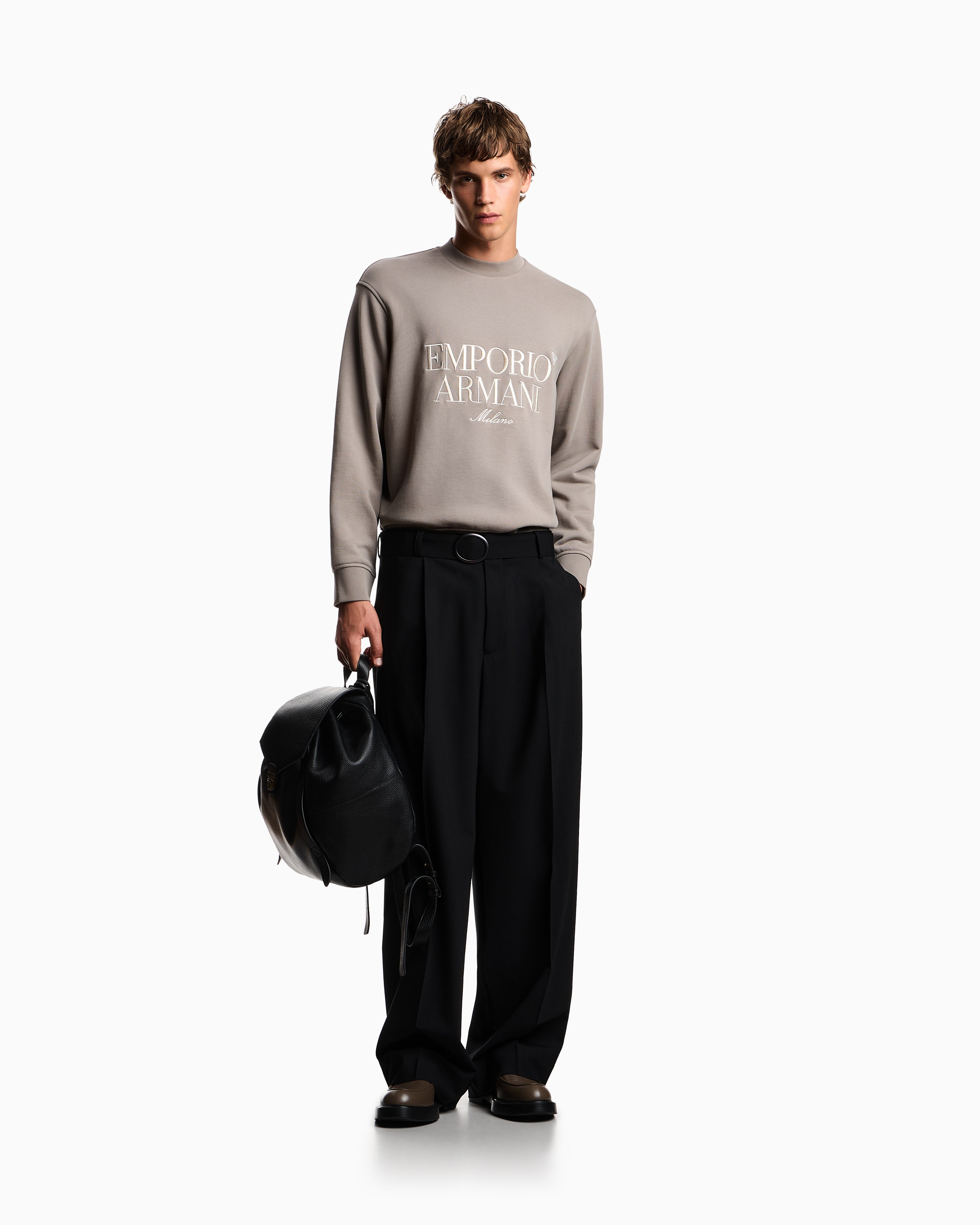 Emporio Armani French terry jersey sweatshirt with embroidered logo