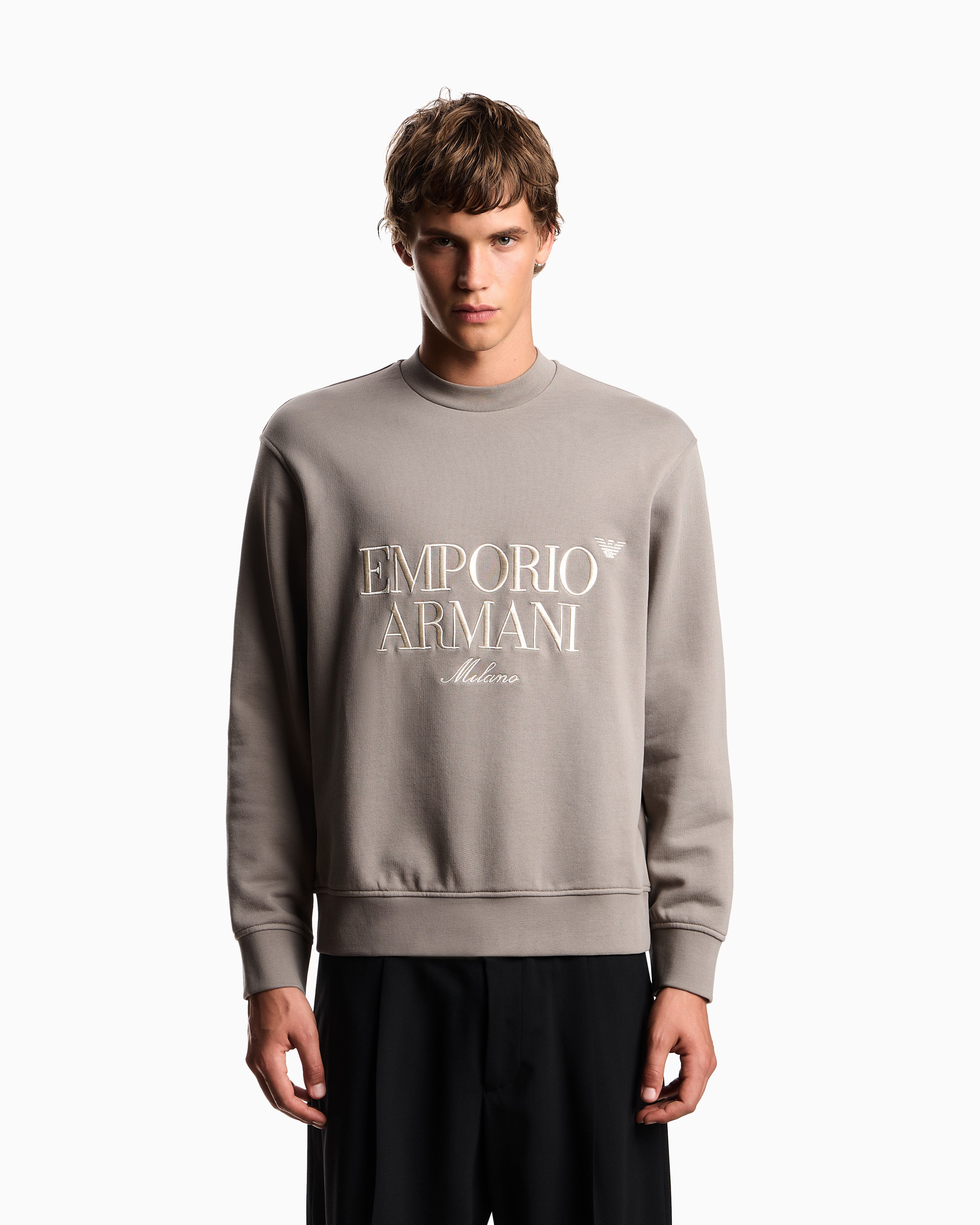 Emporio Armani French terry jersey sweatshirt with embroidered logo