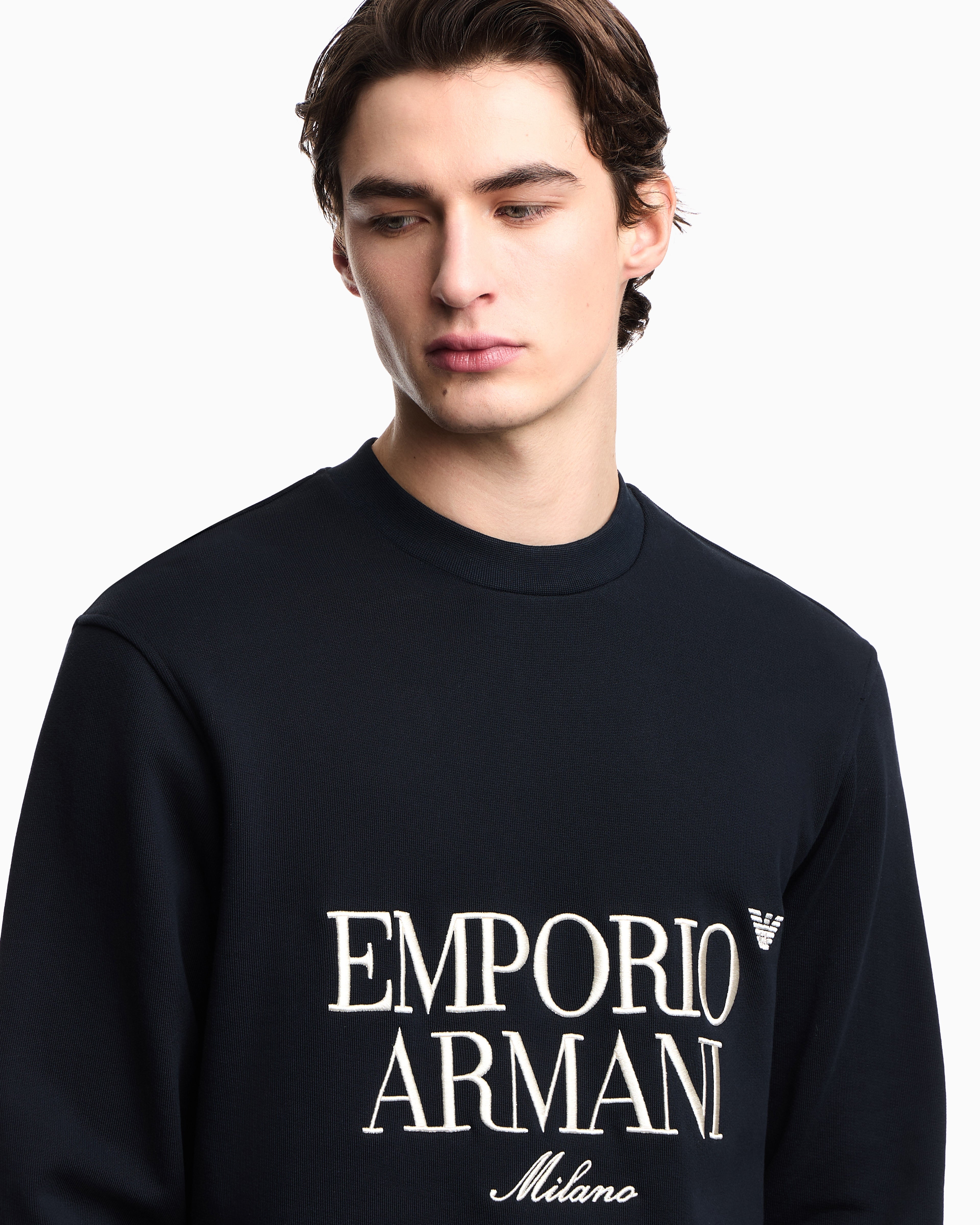Emporio Armani French terry jersey sweatshirt with embroidered logo