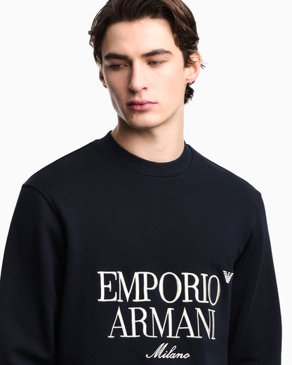 Emporio Armani French terry jersey sweatshirt with embroidered logo