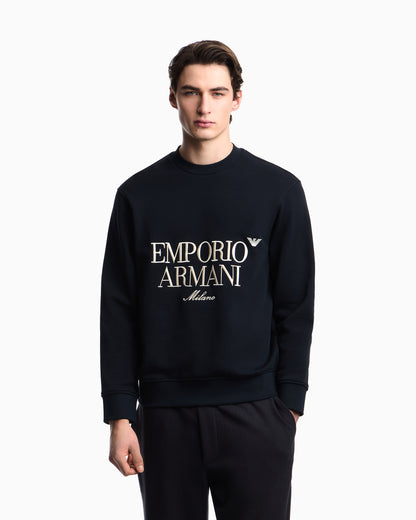 Emporio Armani French terry jersey sweatshirt with embroidered logo
