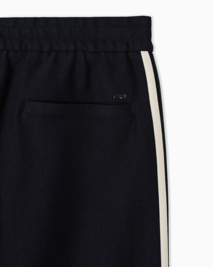 Emporio Armani Lyocell-blend double jersey joggers with bands