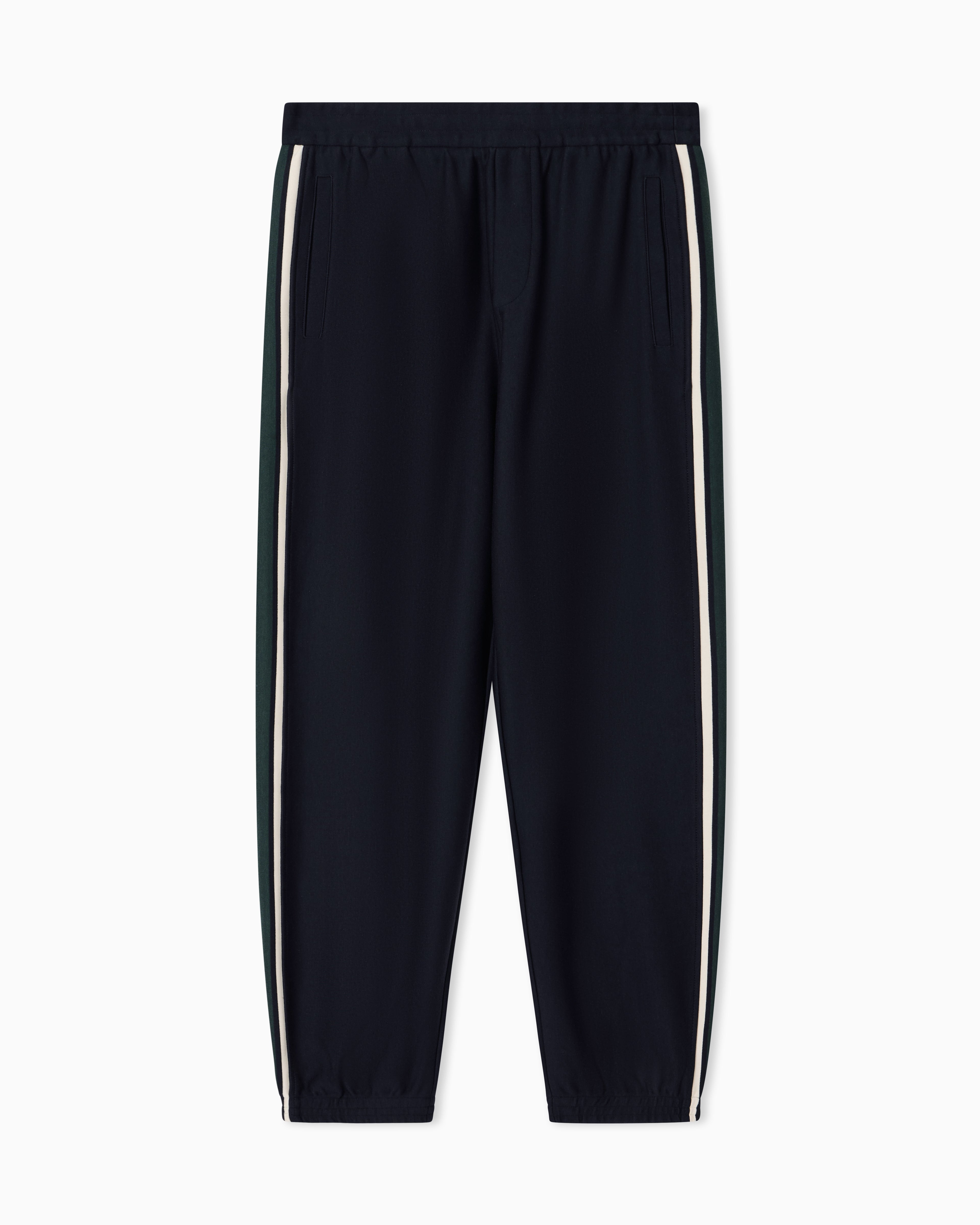 Emporio Armani Lyocell-blend double jersey joggers with bands