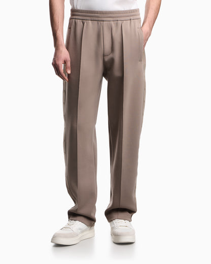 Emporio Armani Double-jersey trousers with micro eagle logo band