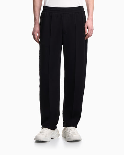Emporio Armani Double-jersey trousers with micro eagle logo band