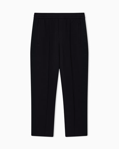 Emporio Armani Double-jersey trousers with micro eagle logo band
