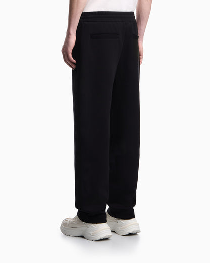 Emporio Armani Double-jersey trousers with micro eagle logo band