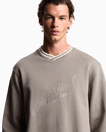 Emporio Armani French terry jersey sweatshirt with embroidered signature logo