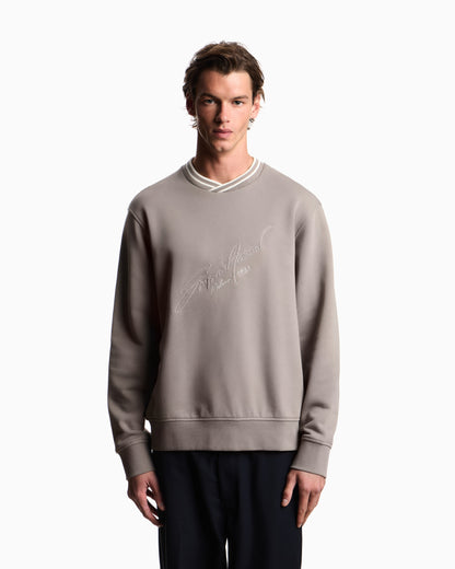 Emporio Armani French terry jersey sweatshirt with embroidered signature logo