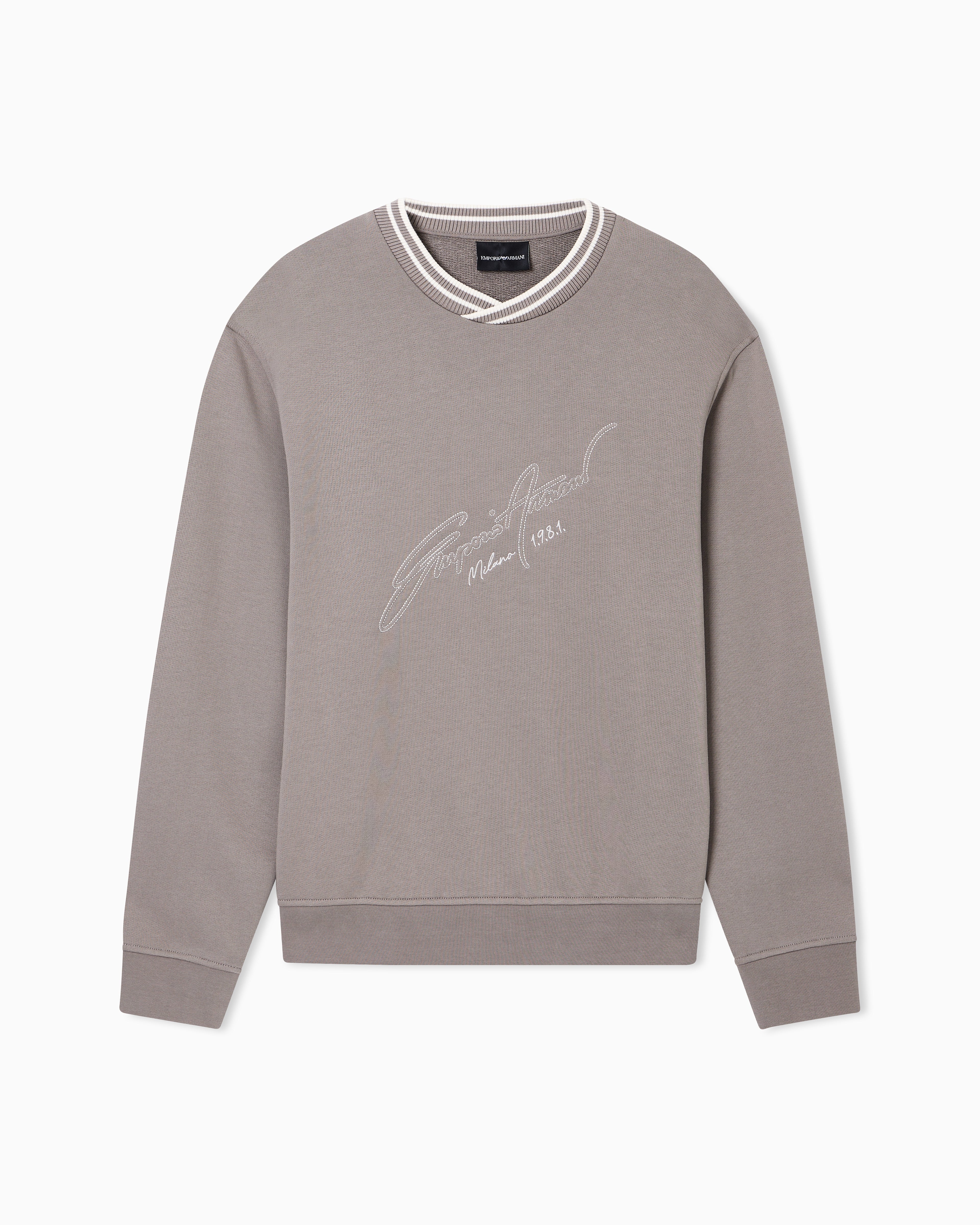Emporio Armani French terry jersey sweatshirt with embroidered signature logo