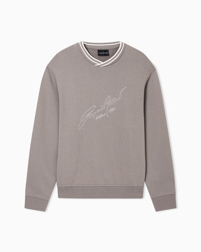Emporio Armani French terry jersey sweatshirt with embroidered signature logo