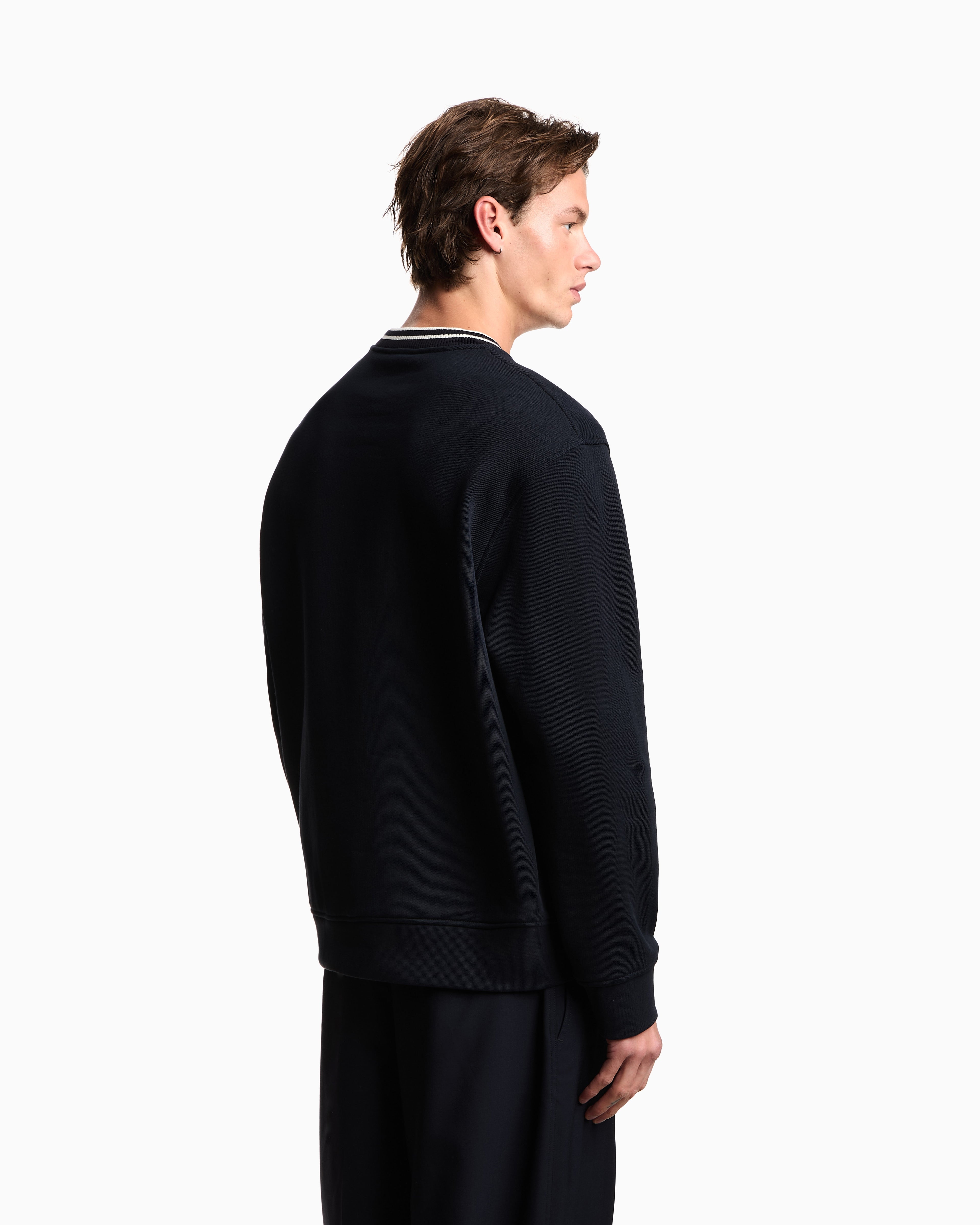 Emporio Armani French terry jersey sweatshirt with embroidered signature logo