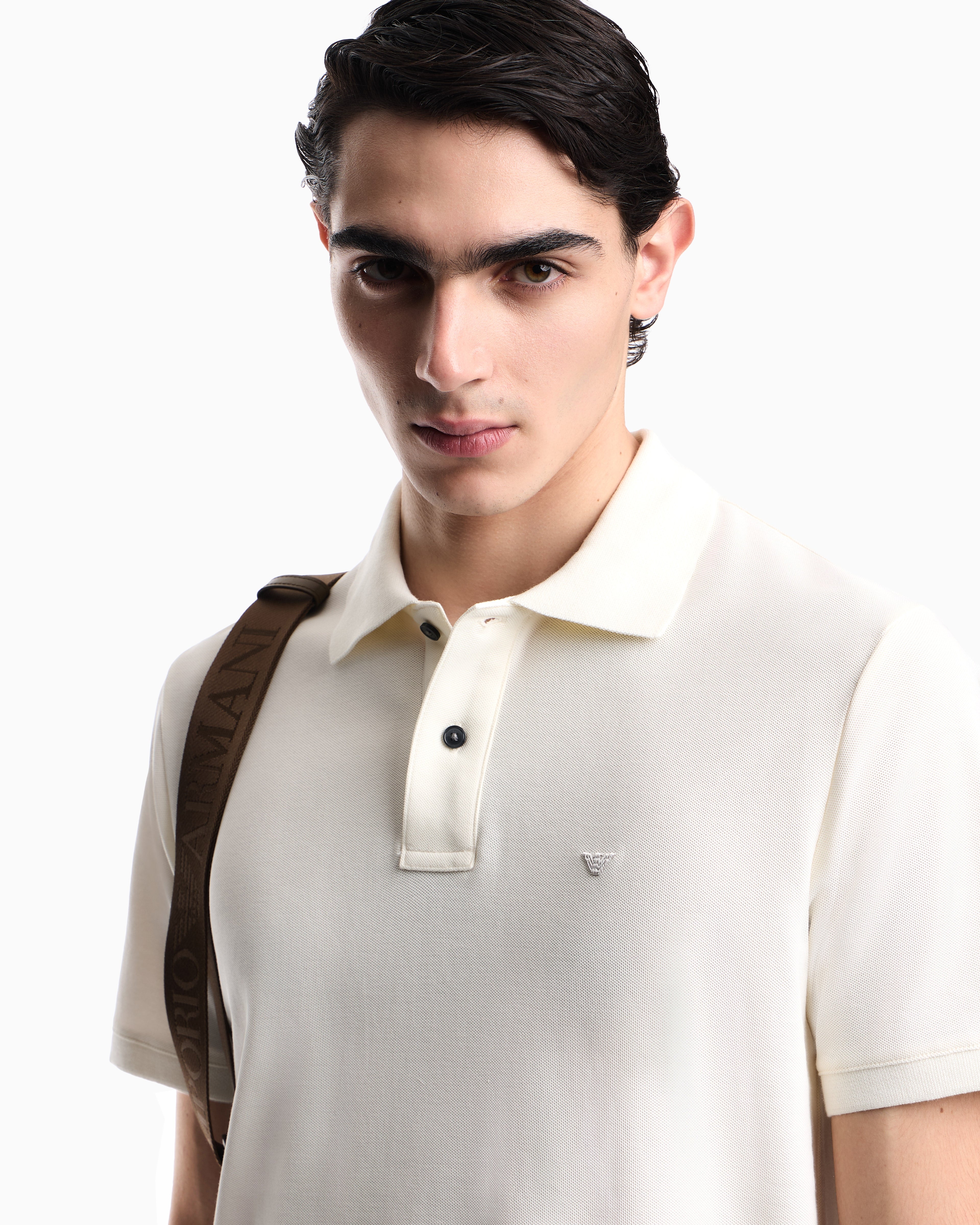 Emporio Armani Slim-fit piqué polo shirt