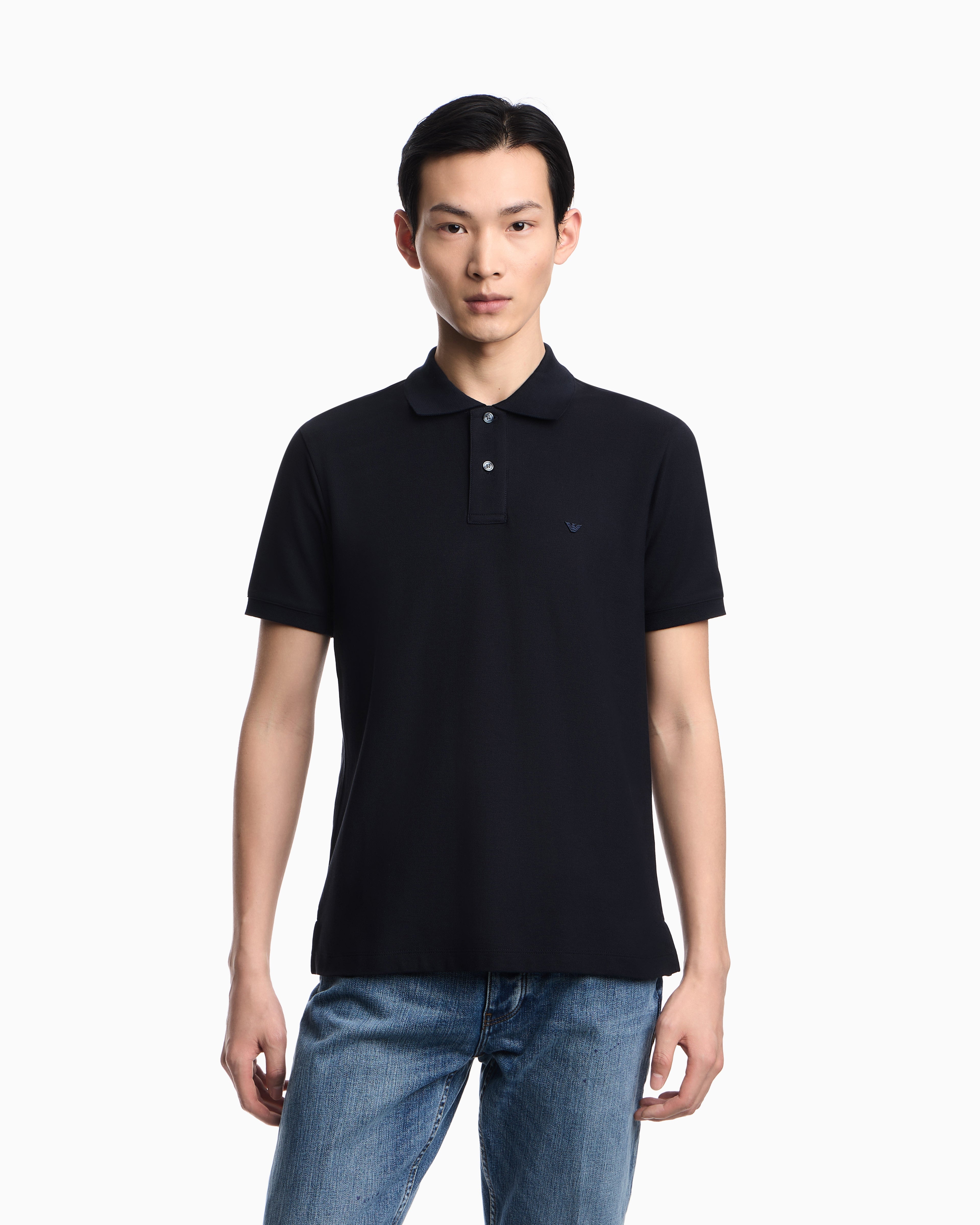 Emporio Armani Slim-fit piqué polo shirt