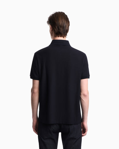 Emporio Armani Piqué polo shirt with French bulldog patch