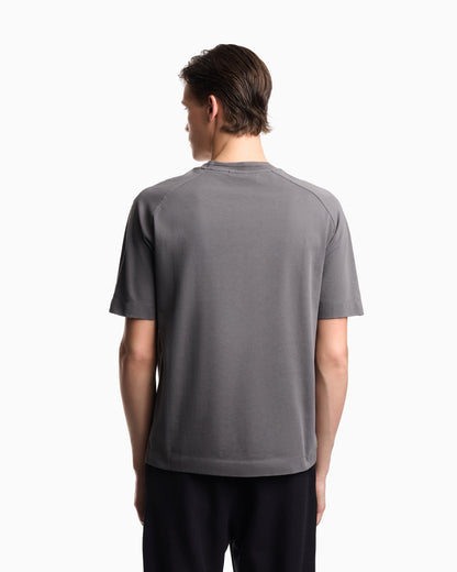 Emporio Armani Heavy jersey T-shirt with shield embroidery