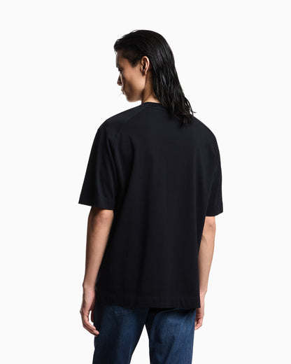 Emporio Armani Heavy jersey T-shirt with shield embroidery