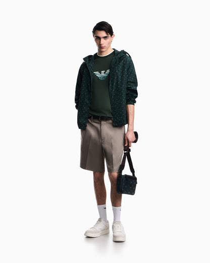 Emporio Armani Slim-fit T-shirt in a Lyocell-blend jersey, featuring a gradient eagle embroidery