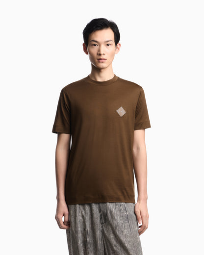 Emporio Armani Slim-fit Lyocell-blend jersey T-shirt with logo patch