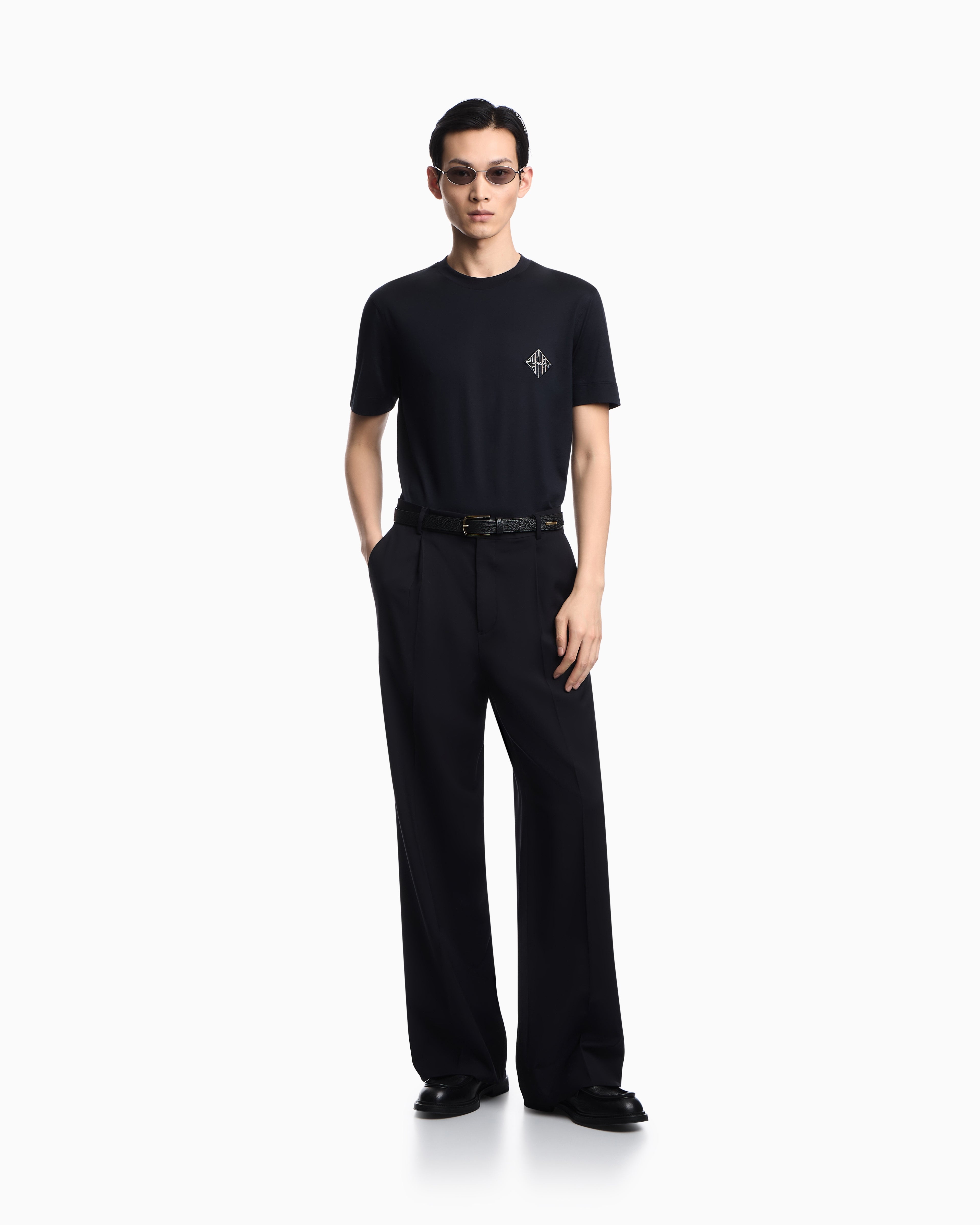 Emporio Armani Slim-fit Lyocell-blend jersey T-shirt with logo patch