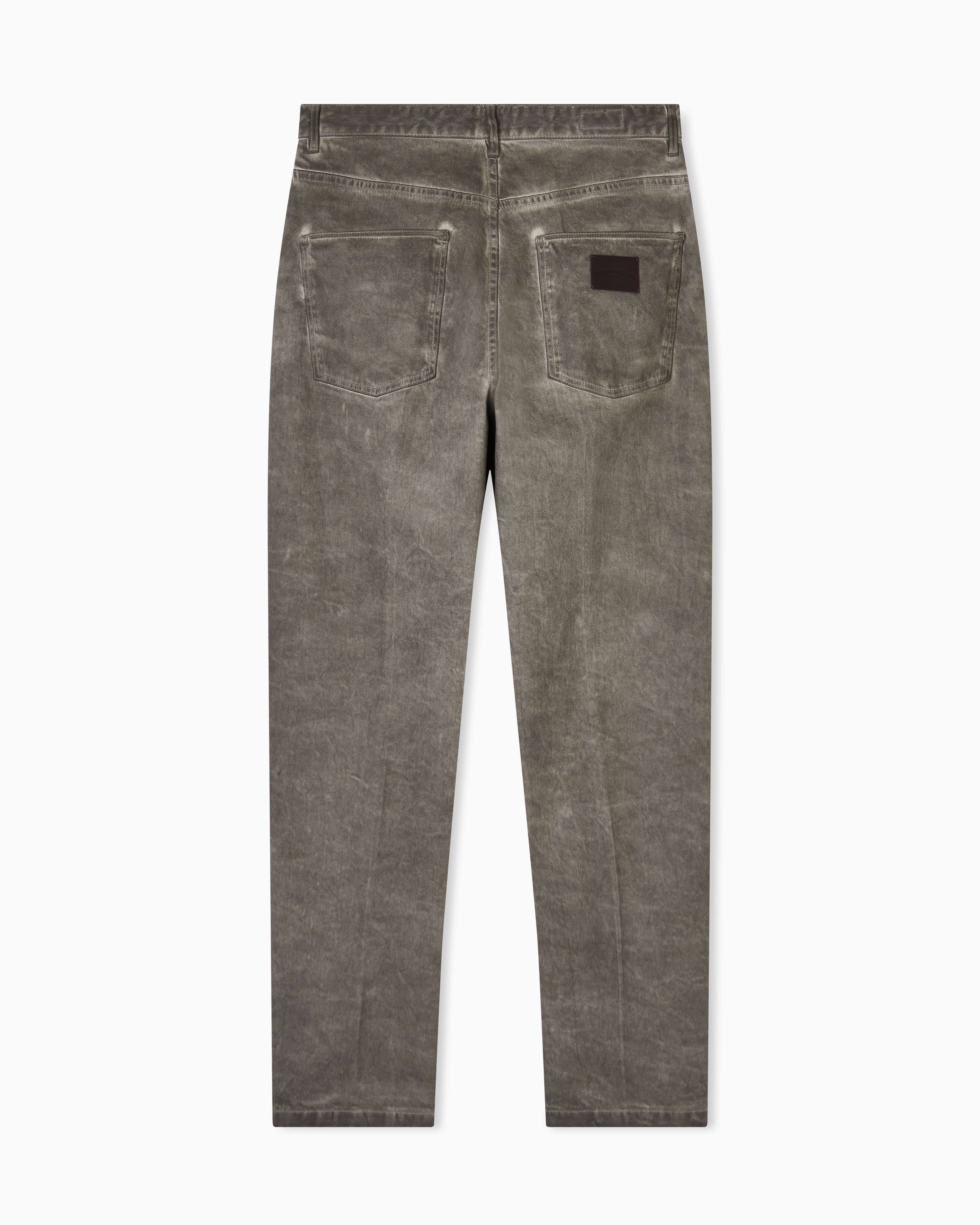 Emporio Armani J80 baggy twist-fit, dirty-wash garment-dyed stretch-denim jeans
