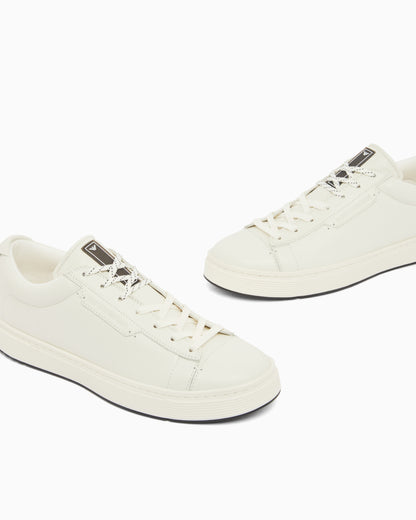 Emporio Armani Travel Essentials Leather Sneakers White