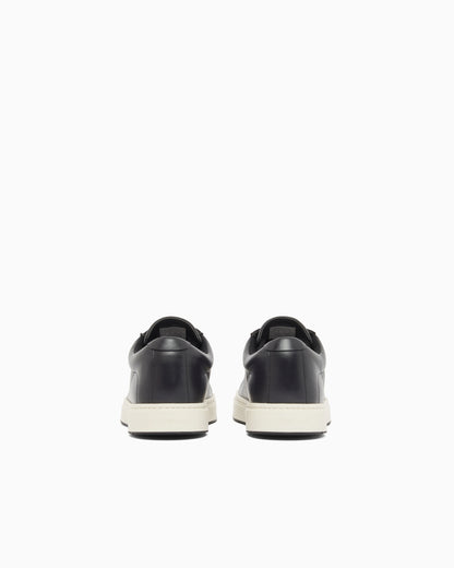Emporio Armani Travel Essentials Leather Sneakers Navy Blue