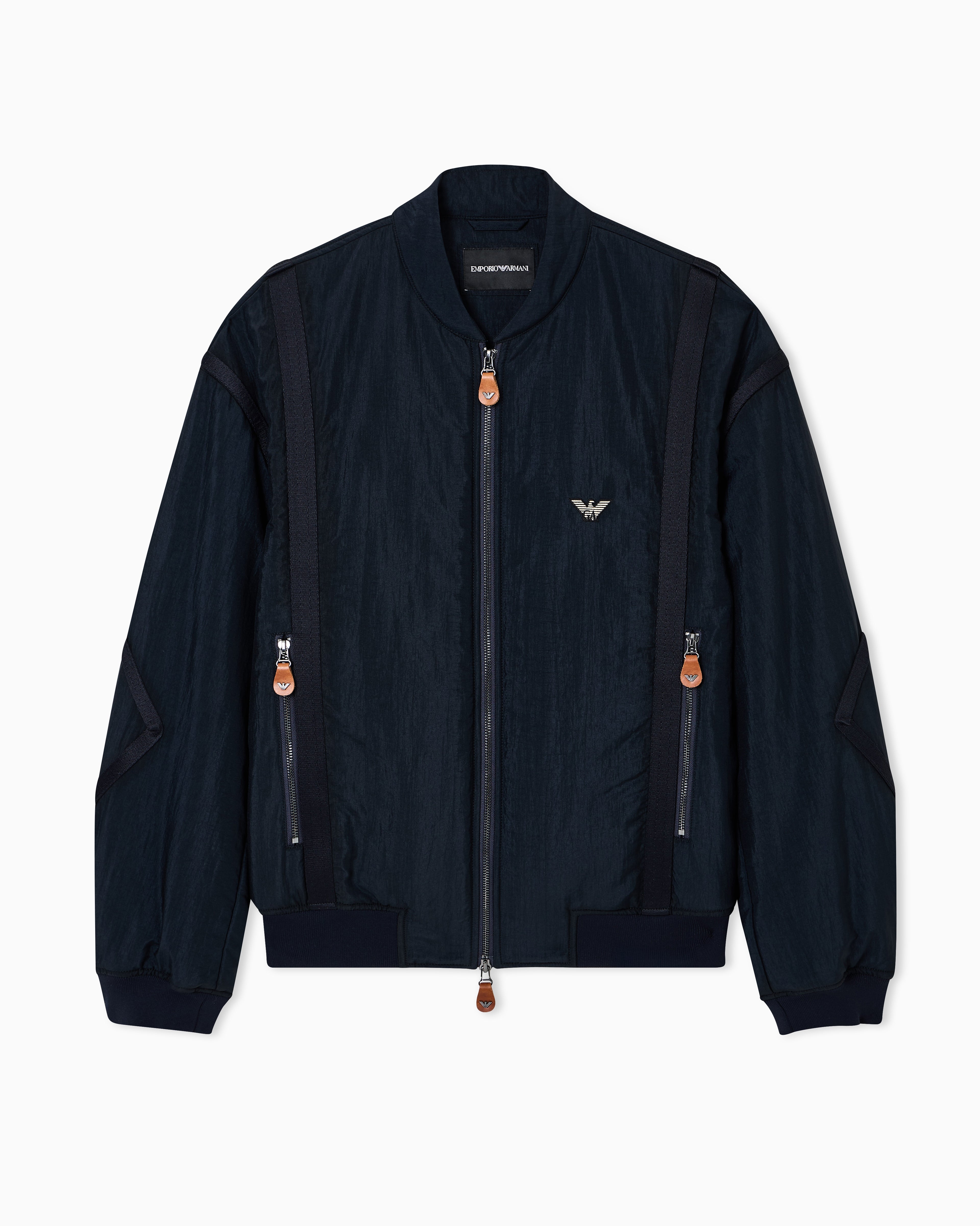 Emporio Armani Nylon bomber jacket with passementerie tape