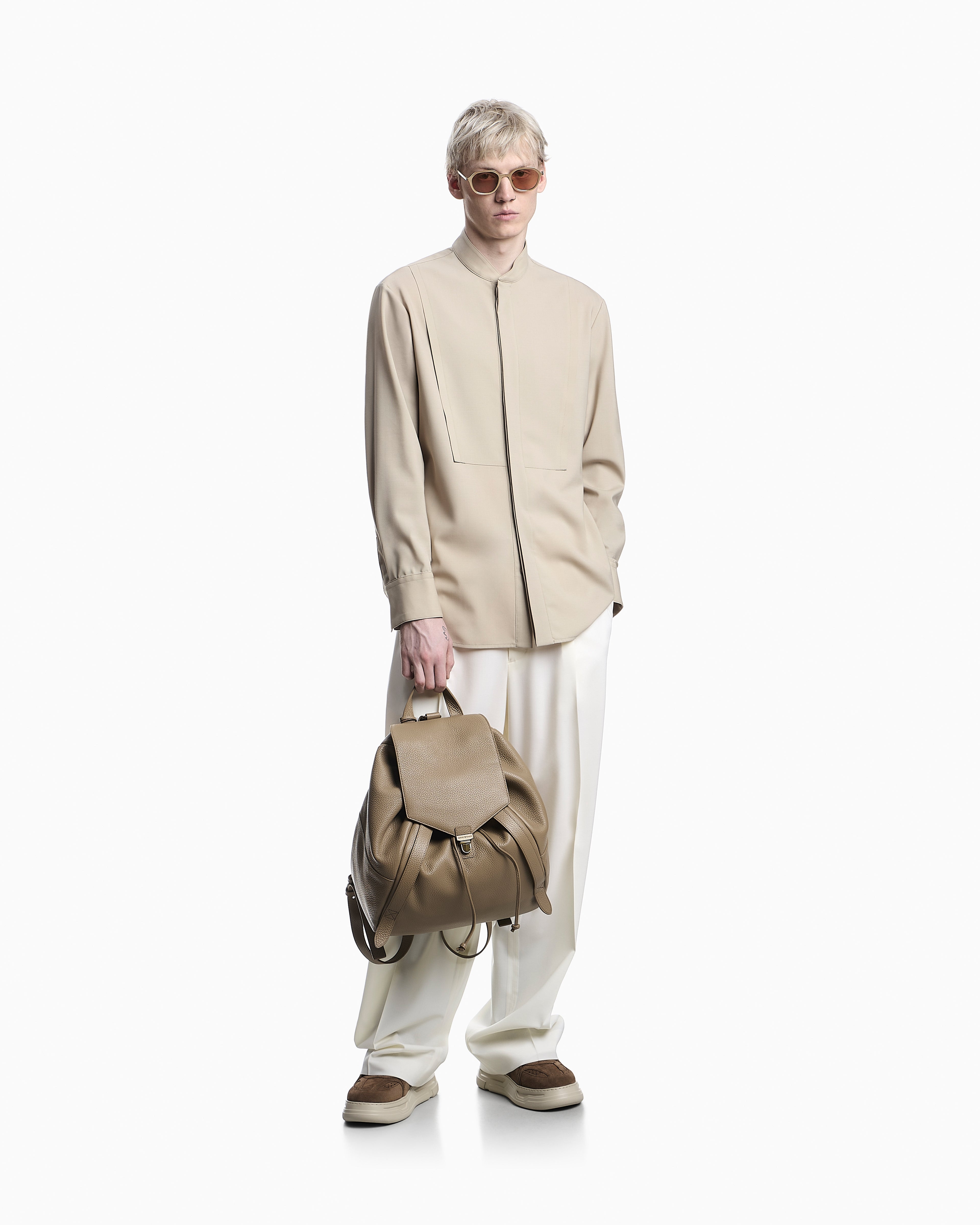 Emporio Armani Icon pebbled leather backpack
