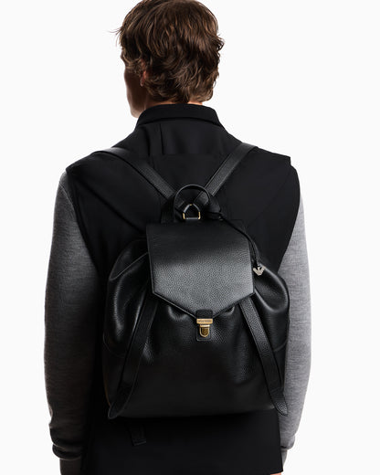 Emporio Armani Icon pebbled leather backpack