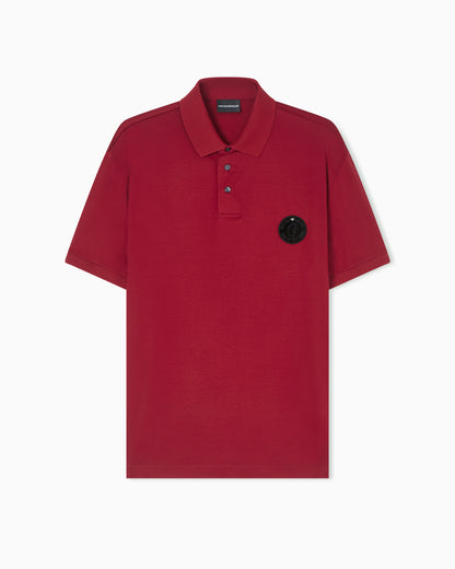 Emporio Armani Lunar New Year Lyocell-blend jersey polo shirt with patch