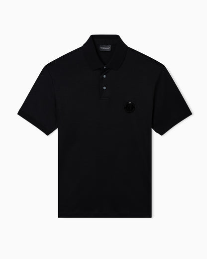 Emporio Armani Lunar New Year Lyocell-blend jersey polo shirt with patch