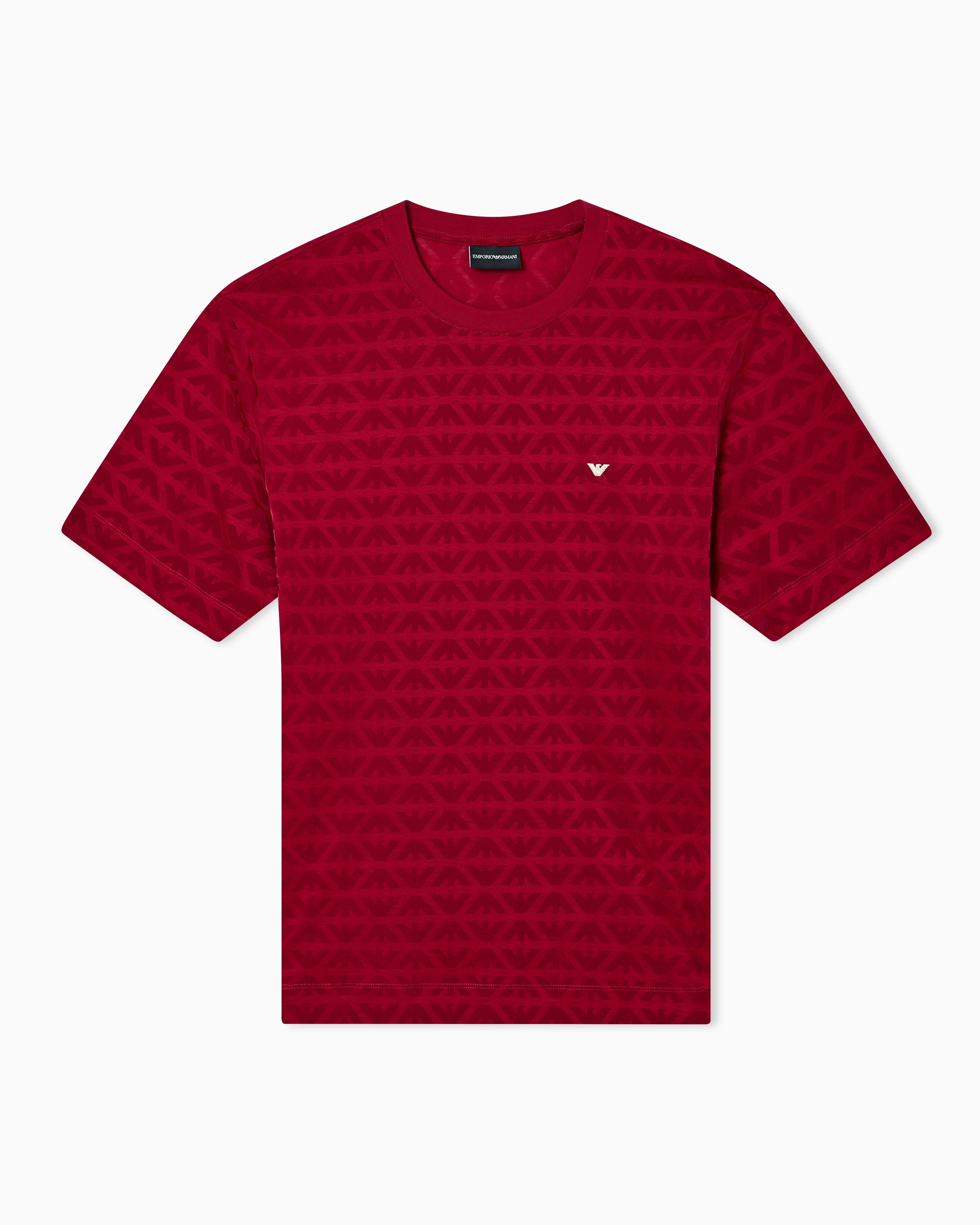 Emporio Armani Lunar New Year Lyocell-blend jersey T-shirt with flocked eagles