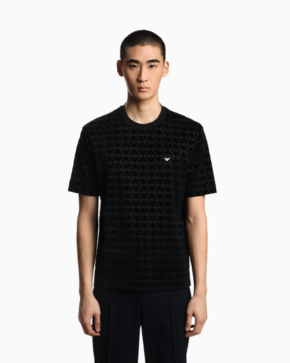 Emporio Armani Lunar New Year Lyocell-blend jersey T-shirt with flocked eagles