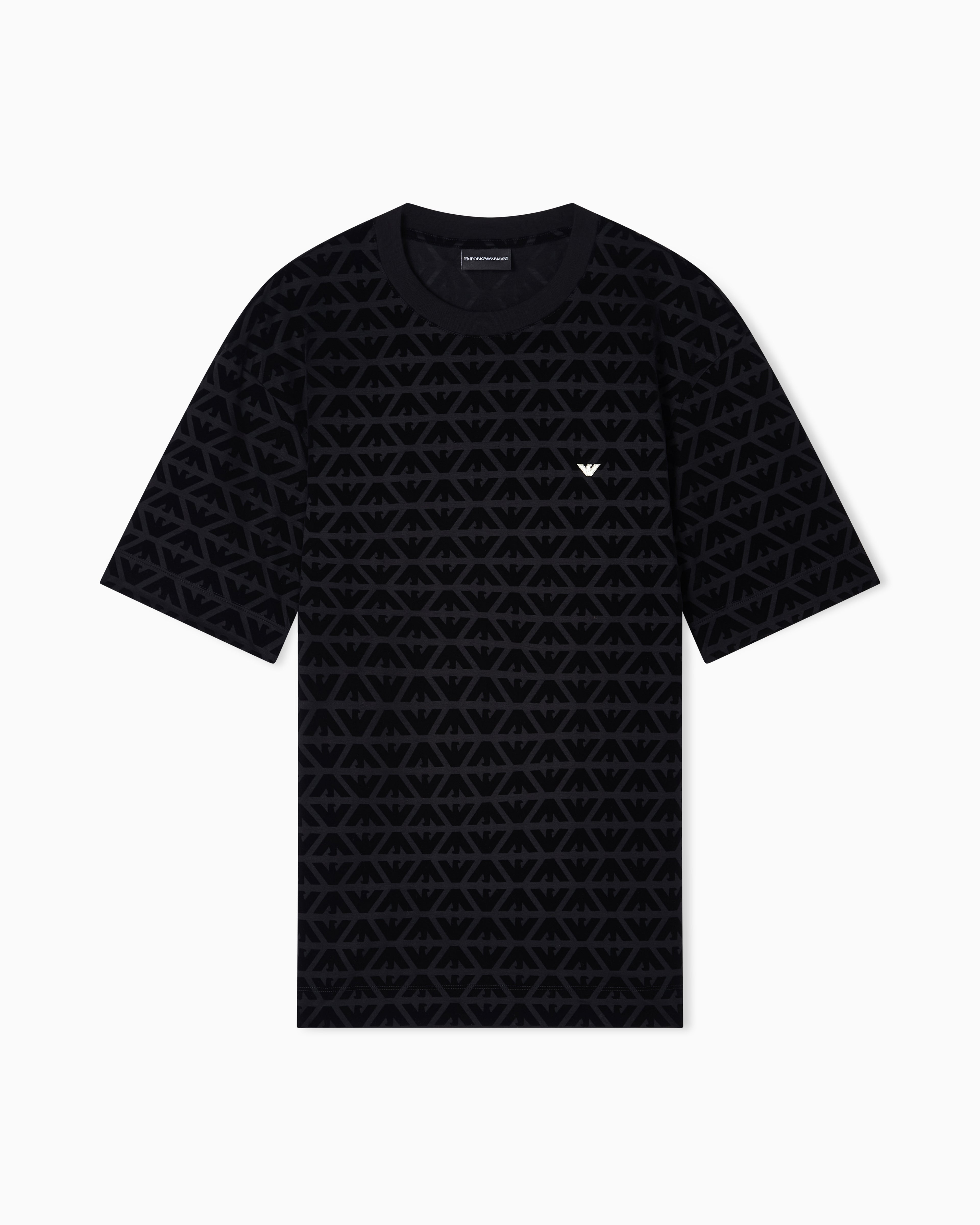 Emporio Armani Lunar New Year Lyocell-blend jersey T-shirt with flocked eagles