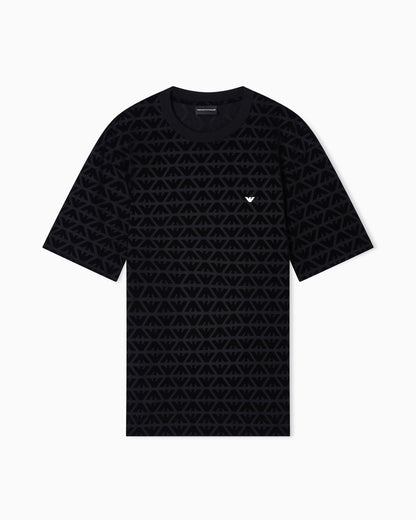 Emporio Armani Lunar New Year Lyocell-blend jersey T-shirt with flocked eagles