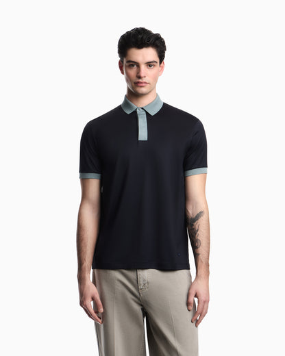 Emporio Armani Lyocell-blend jersey polo shirt