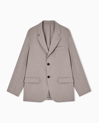 Emporio Armani Single-breasted jacket in technical seersucker fabric