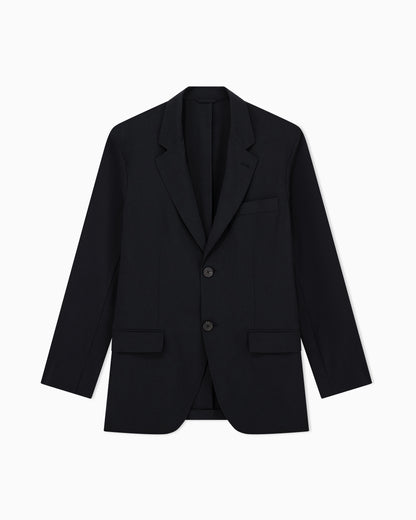 Emporio Armani Single-breasted jacket in technical seersucker fabric