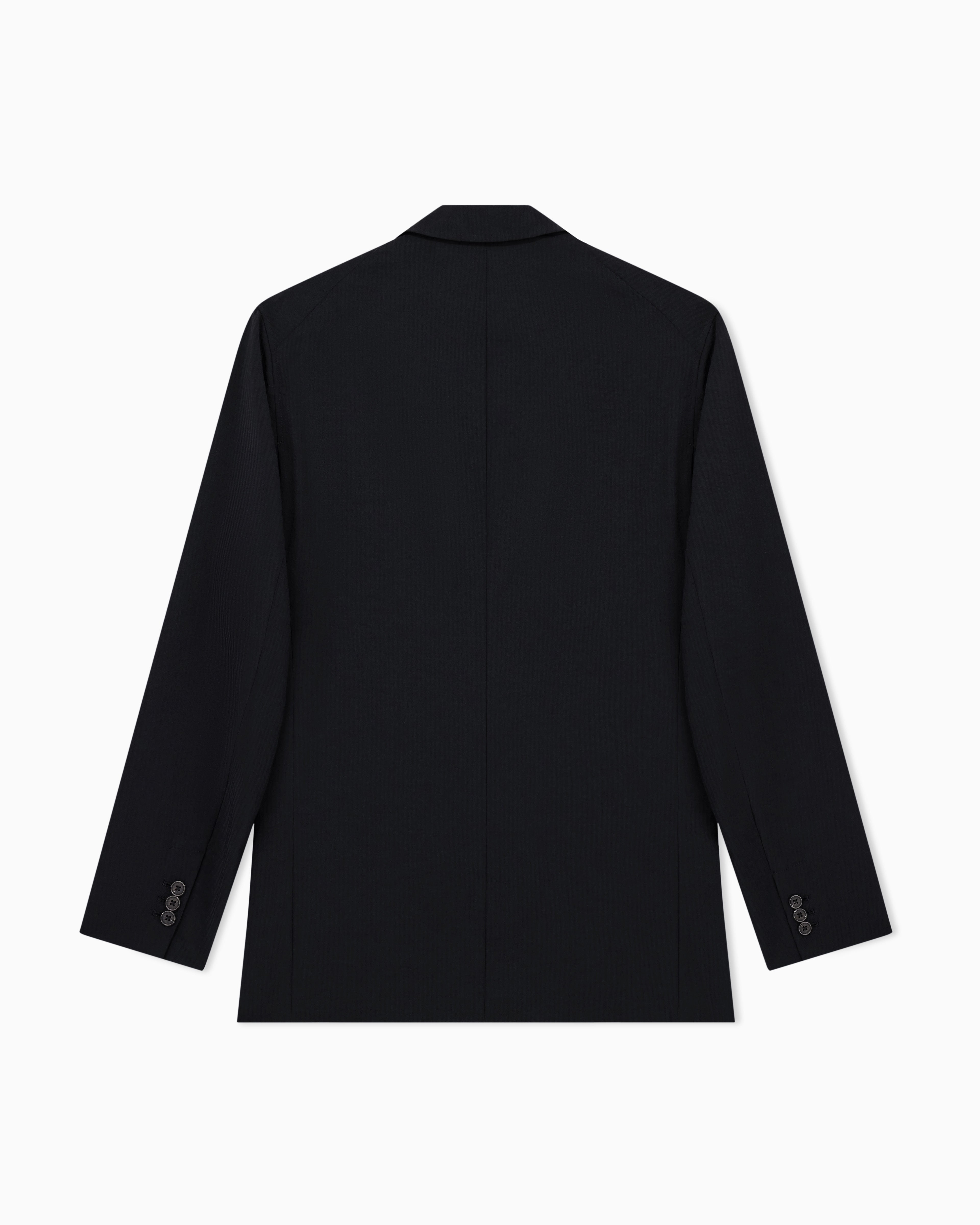 Emporio Armani Single-breasted jacket in technical seersucker fabric