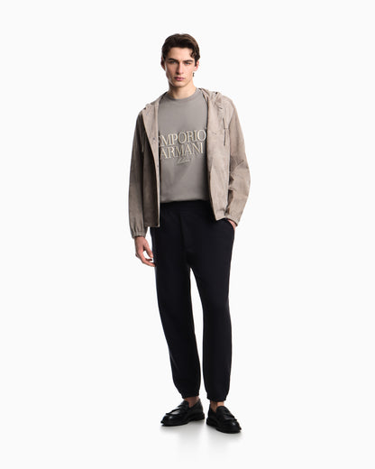 Emporio Armani Heavy jersey T-shirt with embossed logo embroidery