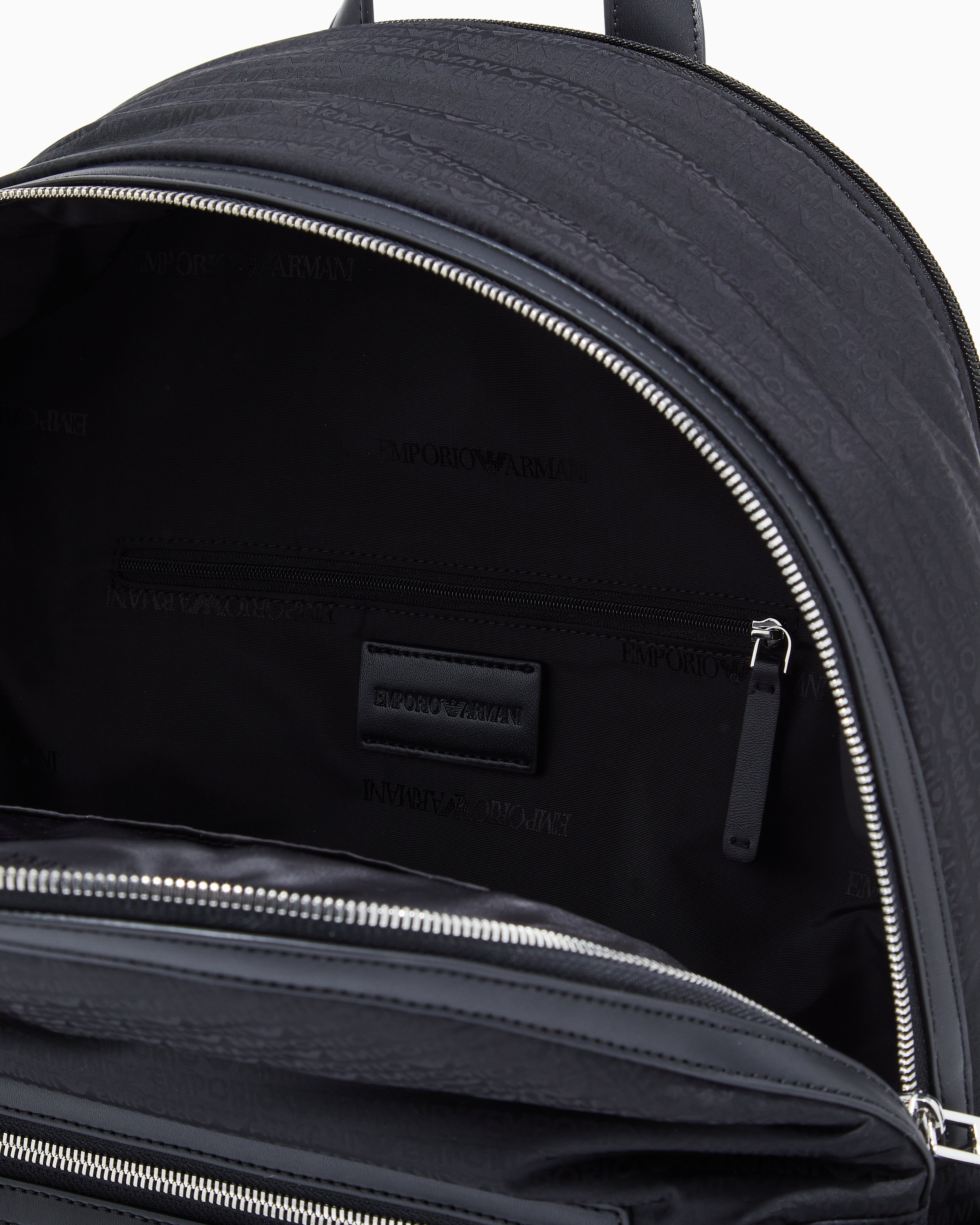 Emporio Armani Nylon backpack with monogram lettering
