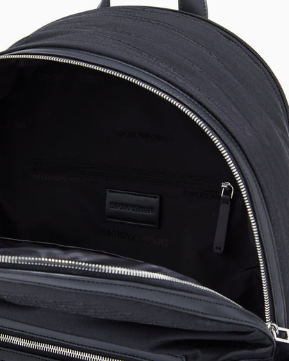 Emporio Armani Nylon backpack with monogram lettering