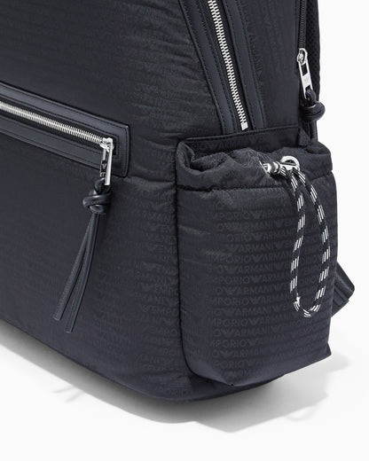 Emporio Armani Nylon backpack with monogram lettering