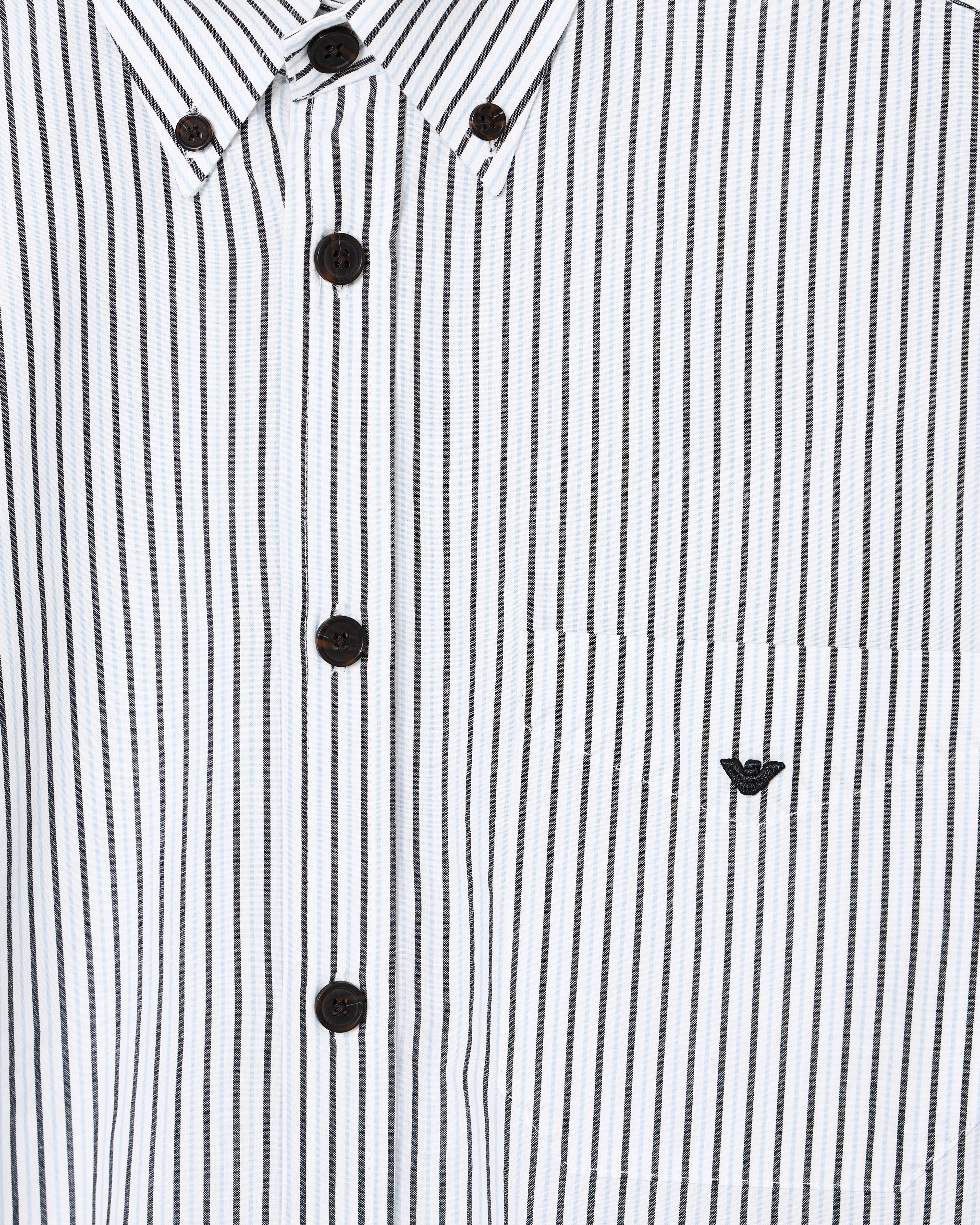 Emporio Armani Striped yarn-dyed fabric button-down shirt
