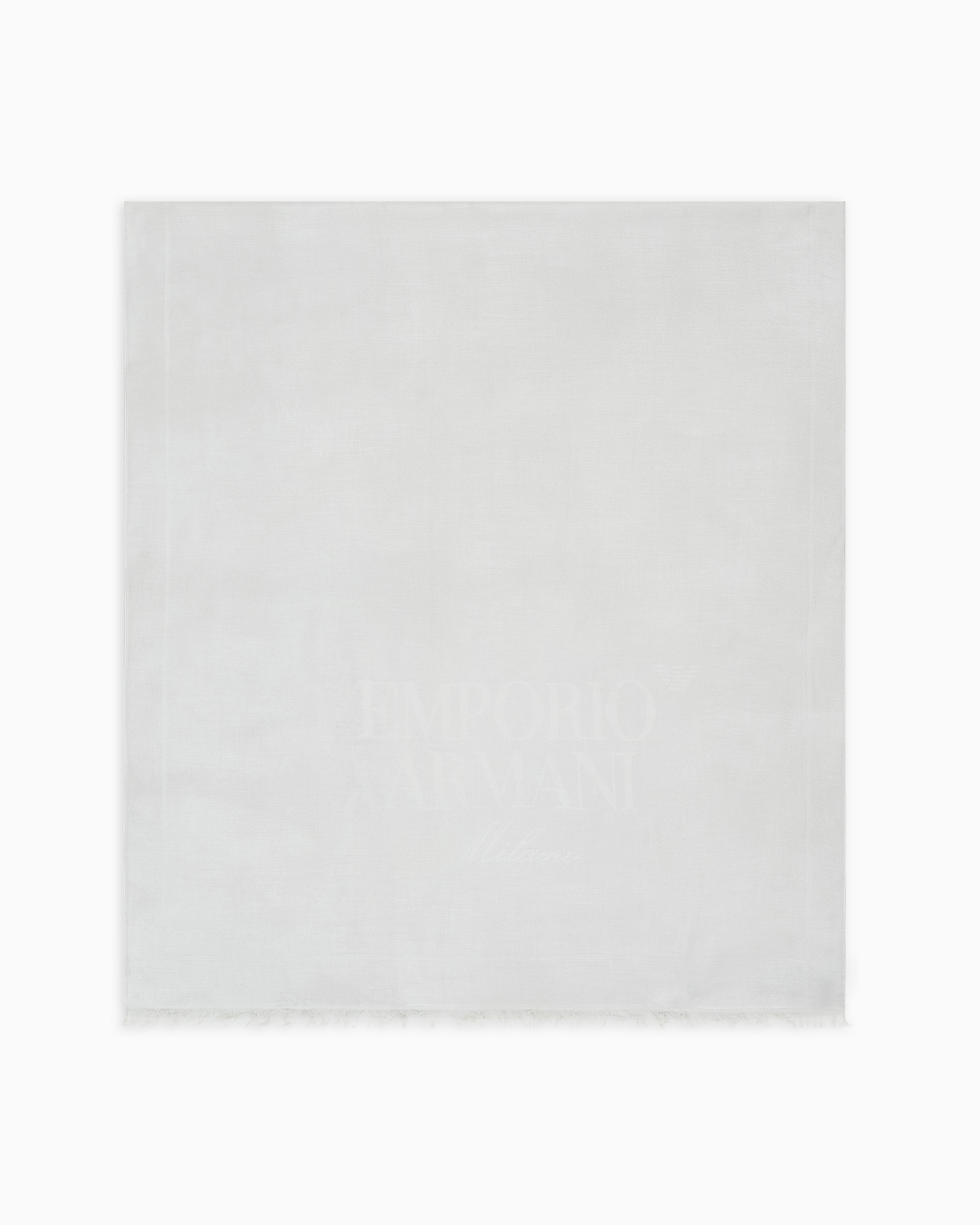 Emporio Armani Modal blend stole with jacquard logo
