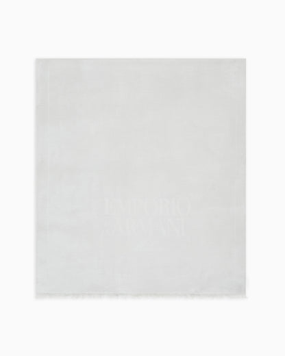 Emporio Armani Modal blend stole with jacquard logo
