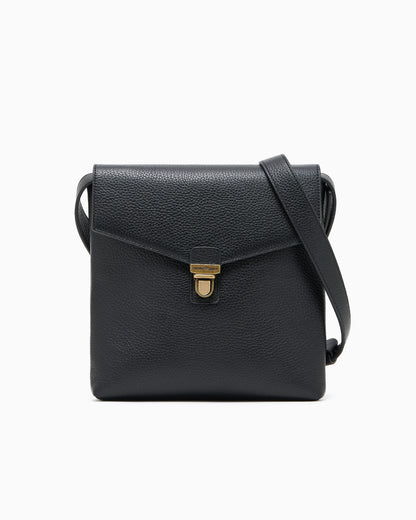 Emporio Armani Icon pebbled leather flat shoulder bag
